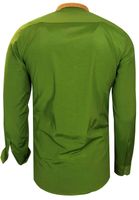 Modernes Langarm-Hemd für Herren mit kontrastfarbigen Nähten Business-Shirt Freizeit-Hemd 76 Khaki