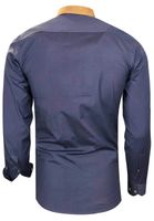 Modernes Langarm-Hemd für Herren mit kontrastfarbigen Nähten Business-Shirt Freizeit-Hemd 76 Anthrazit