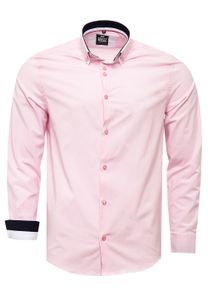 Trendiges Button-Down-Hemd für Herren Freizeit-Shirt Langarm-Hemd 80 Rosa