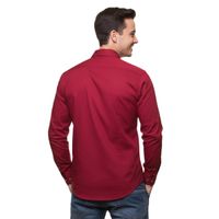 Klassisches Langarm-Hemd für Herren mit Kent-Kragen Business-Shirt Freizeit-Hemd 8255 Bordeaux