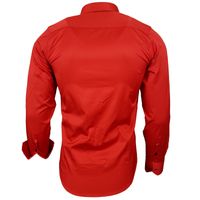 Elegantes Button-Down-Hemd für Herren Business-Shirt Langarm-Hemd 11018 Rot