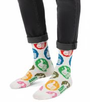 1 Paar Happy Socks Thumbs-Up Herren Socken mit Allover Daumen-Hoch-Print Baumwoll-Socken Alltags-Strümpfe P002590 Ecru-Weiß/Bunt