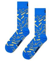 1 par de calcetines Happy Socks Pasta para hombre con estampado de pasta, calcetines de algodón, calcetines para uso diario P001869 Azul/Multicolor
