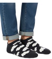 1 par de calcetines deportivos Happy Socks Cloudy Low para hombre con estampado de nubes, calcetines de algodón, calcetines para uso diario P001542, negro/blanco