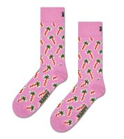 1 par de calcetines Happy Socks Happy Palm para mujer con estampado de palmeras, calcetines de algodón, calcetines para uso diario P002604 rosa/multicolor