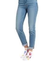 2 Pairs of Happy Socks Ice & Stripe Women's Sneaker Socks with All-Over Ice Cream Print and Stripe Pattern, Low-Cut Socks, Everyday Socks P000969 White/Multicolor