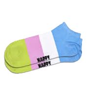 2 Pairs of Happy Socks Ice & Stripe Women's Sneaker Socks with All-Over Ice Cream Print and Stripe Pattern, Low-Cut Socks, Everyday Socks P000969 White/Multicolor