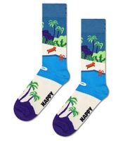 1 Pair of Happy Socks Pool-Side Men's Crew Socks with Pool Print, Everyday Socks P000716 Blue/Multicolor