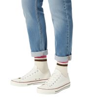 1 Pair of Happy Socks Simple Stripe Women's Socks with Striped Print, Cotton Socks, Everyday Socks P001608 Beige/Pink/Brown