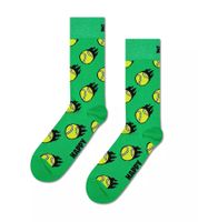 1 Pair of Happy Socks Tennis Ball Socks, Men's Socks with All-Over Tennis Ball Print, Cotton Socks, Everyday Socks, P002587 Green/Yellow/Black