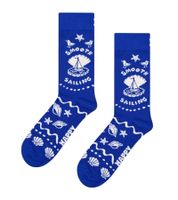 3 paires de chaussettes en coton Happy Socks « Édition Fêtes » avec imprimé coupes de champagne, cocktails et confettis, noir/multicolore ou « Navigation en douceur » motif bord de mer, bleu/rouge/blanc
