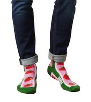 1 Pair of Happy Socks Tomato Men's Socks with All-Over Tomato Print, Cotton Socks, Everyday Socks, P002569 Green/Multicolor