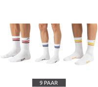 9 pares de calcetines de tenis Kappa, calcetines de algodón con estampado de la marca, calcetines para uso diario 371F4ZW A01 Blanco