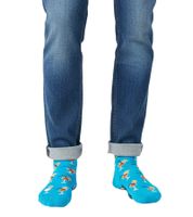 1 Pair of Happy Socks Orange Spritz Men's Sneaker Socks with All-Over Cocktail Print, Cotton Socks, Low-Cut, Everyday Socks P003626 Blue/Multicolor