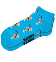 1 Pair of Happy Socks Orange Spritz Men's Sneaker Socks with All-Over Cocktail Print, Cotton Socks, Low-Cut, Everyday Socks P003626 Blue/Multicolor