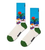 2 Pairs of Happy Socks Beach Life Unisex Socks in a Gift Box with All-Over Beach and Cocktail Print, Cotton Socks, Everyday Socks P002651 Red/Blue/Multicolor