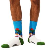2 pares de calcetines unisex Happy Socks Beach Life en caja de regalo con estampado playero y de cóctel, calcetines de algodón, calcetines para uso diario P002651 Rojo/Azul/Multicolor
