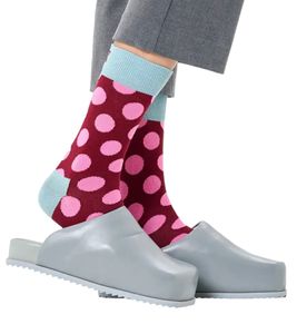 1 Paar Happy Socks Damen Socken gepunktete Baumwoll-Socken Alltags-Strümpfe P001586 Weinrot/Rosa/Türkis