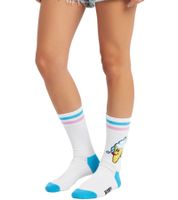 1 Paar Happy Socks Ice Cream Damen Socken mit Ice-Cream-Print Baumwoll-Socken Alltags-Strümpfe P002576 Weiß/Blau