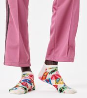 Lot de 2 paires de chaussettes Happy Socks Ice & Lazy Day pour femme, imprimées glaces et plage, basses, idéales au quotidien (P002633), blanc/rose/multicolore