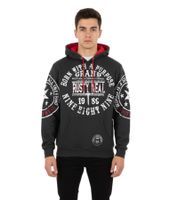 Versatile Men's Hoodie with Cool Brand Prints 19078 Grey