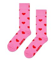 2 Paar Happy Socks Valentine’s Damen Socken in Geschenkbox mit Allover-Herzen-Print Baumwoll-Socken Alltags-Strümpfe Valentinstag P001717 Schwarz/Rosa/Bunt