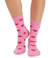 2 Paar Happy Socks Valentine’s Damen Socken in Geschenkbox mit Allover-Herzen-Print Baumwoll-Socken Alltags-Strümpfe Valentinstag P001717 Schwarz/Rosa/Bunt