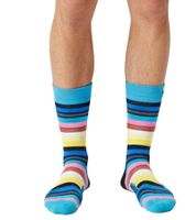 1 Paar Happy Socks Stripe Herren Socken im Streifen-Muster Baumwoll-Socken Alltags-Strümpfe P002614 Bunt