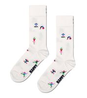 1 Paar Happy Socks Yogi Sock Damen Socken mit Yogi design Baumwoll-Socken Alltags-Strümpfe P001513 Ecru/Bunt
