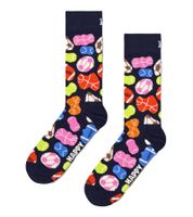 1 Paar Happy Socks Herren Socken mit Sportball-Allover-Print Baumwoll-Socken Alltags-Strümpfe P001509 Schwarz/Bunt