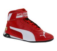 Auffällige PUMA X Scuderia Ferrari Race R-Cat Damen oder Herren Mid-Top Sneaker vom Motorsport inspiriert sportliche Schnür-Schuhe 339938 01 Rot/Weiß