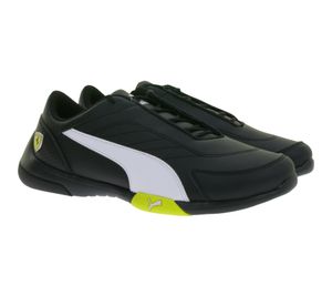 PUMA X Scuderia Ferrari SF Kart Cat III Damen oder Herren Sneaker mit Ferrari-Logo Motorsport-Schuhe 306219 05 Schwarz/Weiß