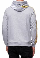 Sportlicher Kapuzen-Sweater für Herren mit großem Print und Schriftzug auf der Front Hoodie Pullover 19154 in Schwarz, Anthrazit oder Grau