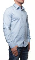 Classic long-sleeved shirt for men with Kent collar, business shirt, casual shirt, 8255 light blue