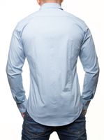 Classic long-sleeved shirt for men with Kent collar, business shirt, casual shirt, 8255 light blue