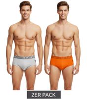 2-Pack U.S. POLO ASSN. Premium Men's Briefs, Sustainable Underwear, 180 g/m², 134 68263 53696 501 Orange/Grey Melange