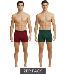 2-Pack U.S. POLO ASSN. Premium Men's Boxer Shorts, Sustainable Underwear, 180 g/m², 134 68262 53696 502, Dark Green/Wine Red