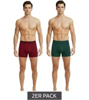2-Pack U.S. POLO ASSN. Premium Men's Boxer Shorts, Sustainable Underwear, 180 g/m², 134 68262 53696 502, Dark Green/Wine Red