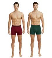 2-Pack U.S. POLO ASSN. Premium Men's Boxer Shorts, Sustainable Underwear, 180 g/m², 134 68262 53696 502, Dark Green/Wine Red