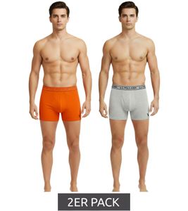 2-Pack U.S. POLO ASSN. Premium Men's Boxer Shorts, Sustainable Underwear, 180 g/m², 134 68262 53696 501, Orange/Gray Melange