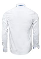 Trendiges Button-Down-Hemd für Herren Freizeit-Shirt Langarm-Hemd 80 Weiß/Blau