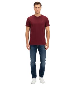 U.S. POLO ASSN. Premium Men's Basic T-Shirt, Sustainable Cotton Shirt, Everyday Shirt, 154 68261 53696 655, Wine Red