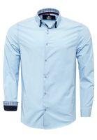 Trendiges Button-Down-Hemd für Herren Freizeit-Shirt Langarm-Hemd 80 Hell-Blau