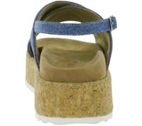 Trendy LAZAMANI Iria Women's Platform Sandals - Denim Cross Straps - Suede Footbed, EVA Sole LA33770 Denim/Blue