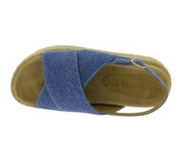 Trendy LAZAMANI Iria Women's Platform Sandals - Denim Cross Straps - Suede Footbed, EVA Sole LA33770 Denim/Blue