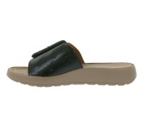 Stylish igi&co Women's Genuine Leather Mules Made in Italy Slippers with Snake Print Straps 76784 00 Black