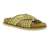 Elegantes mules igi&co de piel auténtica para mujer, fabricados en Italia, con tiras y estampado de serpiente, 76784 00, color negro