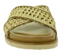 Elegantes mules igi&co de piel auténtica para mujer, fabricados en Italia, con tiras y estampado de serpiente, 76784 00, color negro