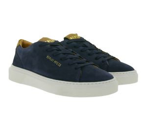 REPLAY Chaussures Homme Baskets Basses Décontractées en Cuir Véritable GMZ7N .002.C0002L 040 Bleu Foncé