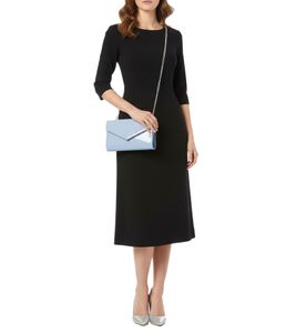 Pochette élégante NeroGiardini pour femme avec bandoulière chaîne, sac porté épaule, 22 x 13,5 x 6 cm, E543902DE 210, Bleu